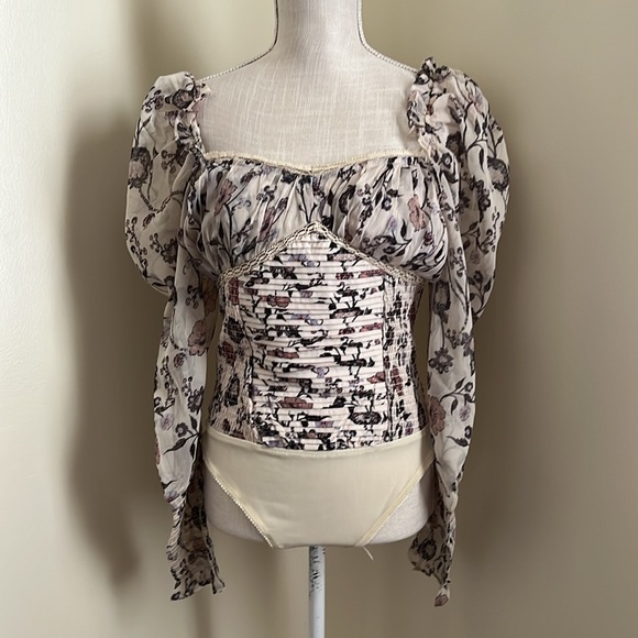 🆕 Free People Brunch Date Chiffon
Thong Bodysuit - Picture 9 of 15